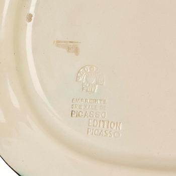 Pablo Picasso, a "Corrida verte" (A.R. 81) faience dish, Madoura, Vallauris, France, post 1949.