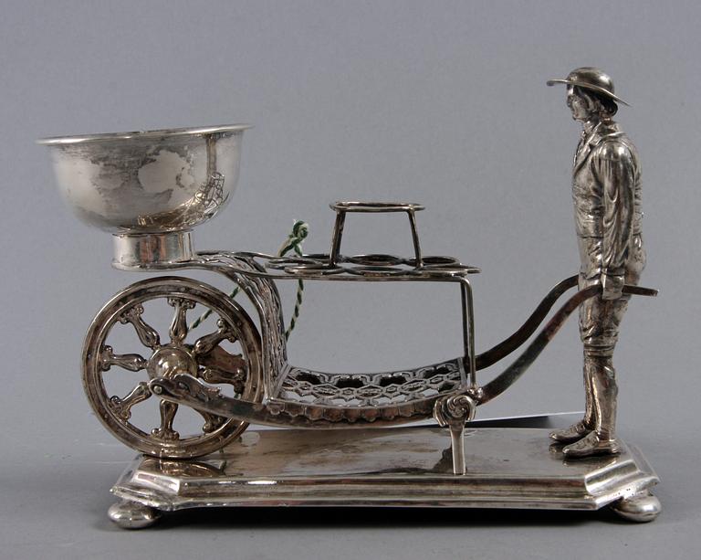 CIGARETTSTÄLL, silver, ostämplad.