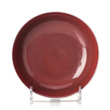 940. A 'copper-red' glazed dish, Qing dynasty with Kangxi six character mark and of the period (1662-1722).