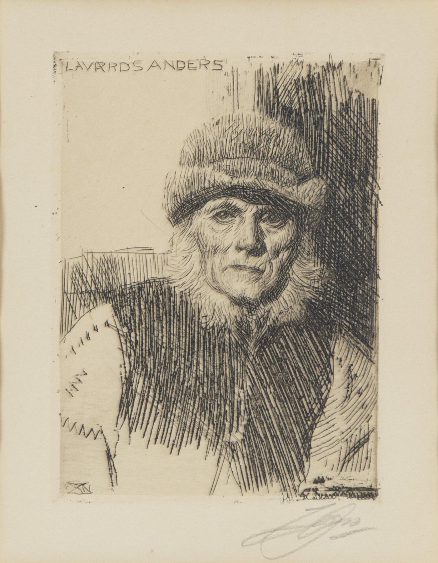 Anders Zorn, etching, 1919, signed in pencil.
