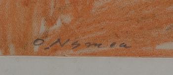 OLLE NYMAN, pastell, signerad.
