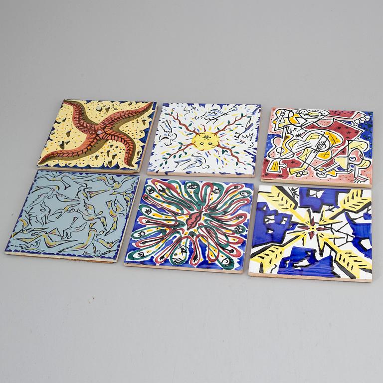 SALVADOR DALÍ, after, six ceramic tiles, Spain.