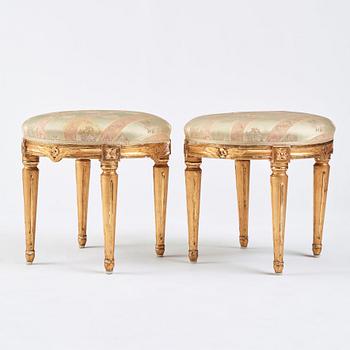 A pair of Gustavian stools.