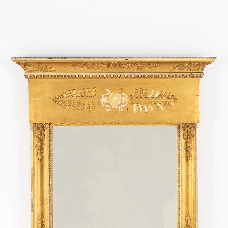 A giltwood Empire mirror, 1830's/40's.