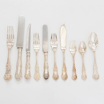 Bestickuppsättning, 143 delar, silver 800, Mellaneuropa. Finska importstämplar.