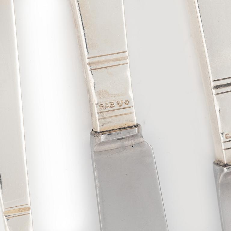 A Swedish Silver Cutlery, "Rosenholm", Jacob Ängman, GAB, including Stockholm 1951 (158 pieces).
