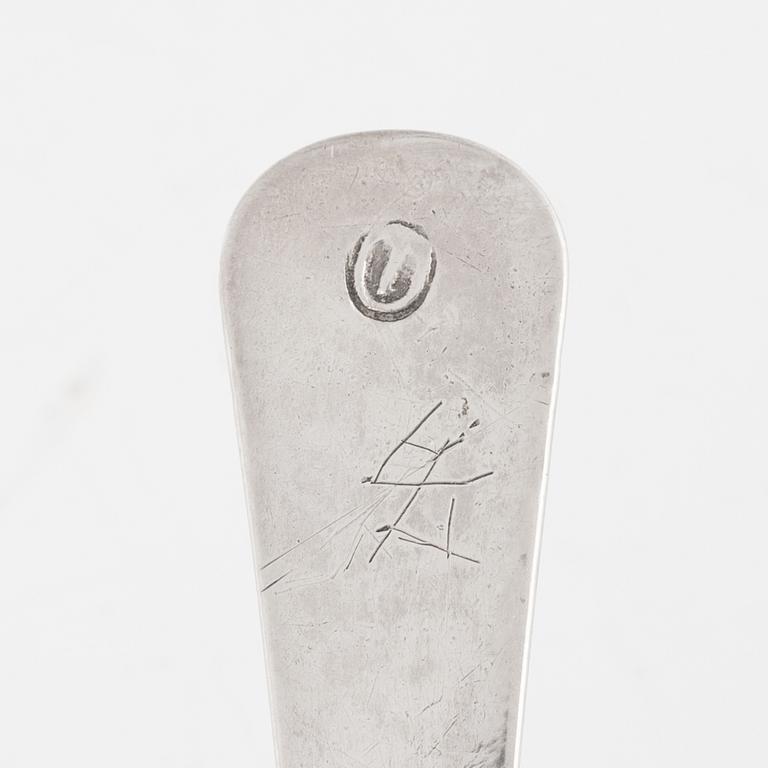 Oluf Jörgensen, sked, silver, (verksam i Bergen 1650-1700).