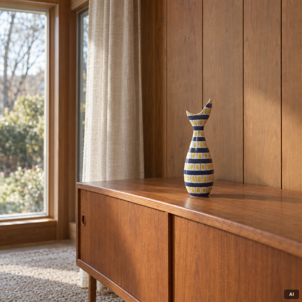 Stig Lindberg, Vase, faience, Gustavsbergs studio.