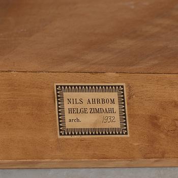 Nils Ahrbom & Helge Zimdahl, a walnut side table/console table, Stockholm 1932.