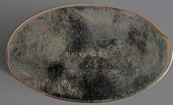 SNUSDOSA, silver och sköldpadd, bl a Jonas Frohm, Helsingborg 1852.