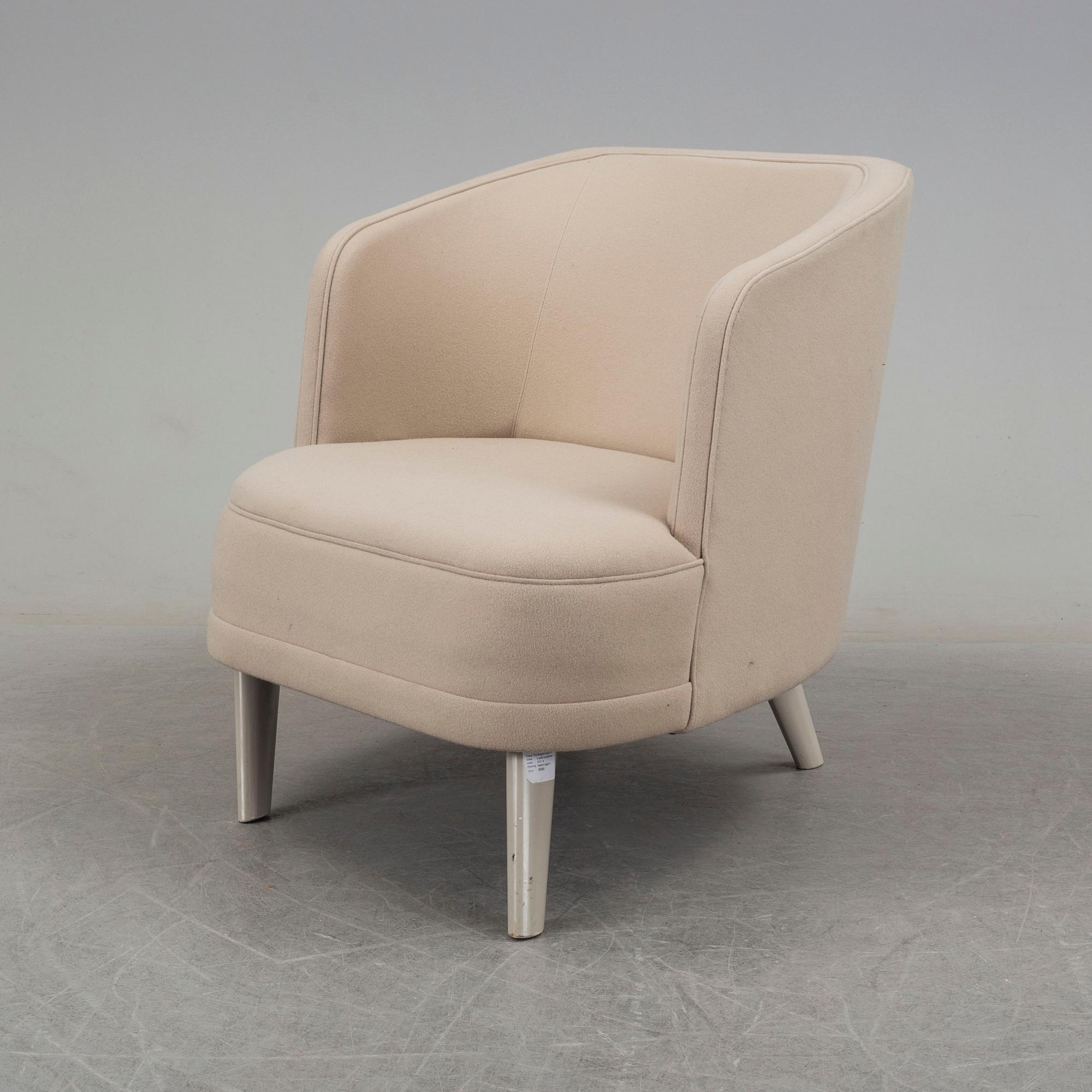 Jonny Johansson, an upholstered easy chair, "Studie No 1", Acne Studios by O.H. Sjögren, Tranås, Sweden.