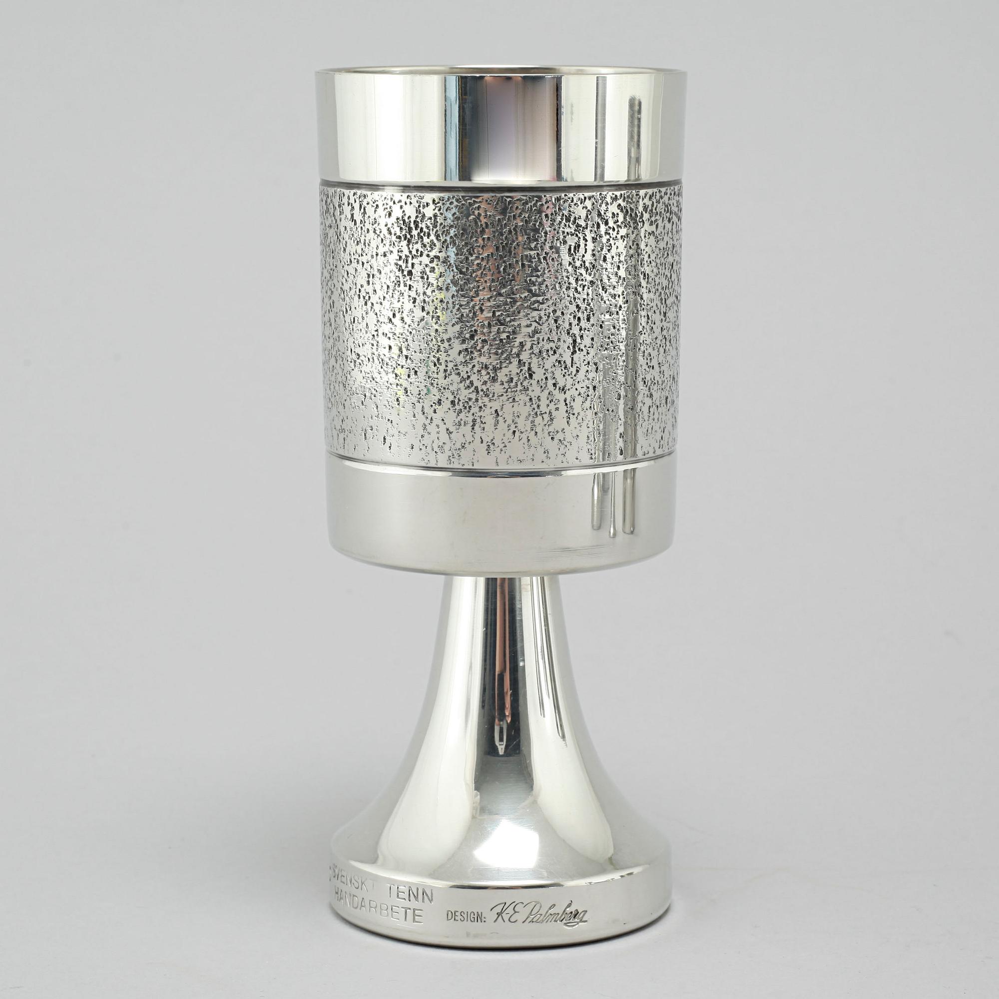 K-E PALMBERG, servisglas, 78 st, tenn, Alton, 1970/80-tal.