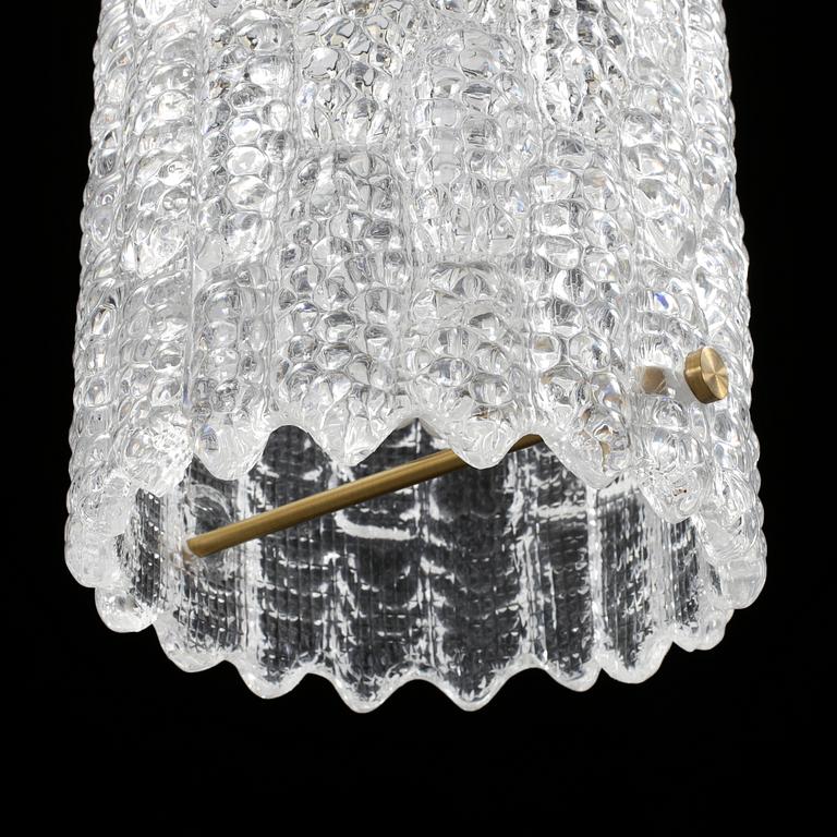 TAKLAMPA, glas och mässing, Carl Fagerlund, Orrefors.