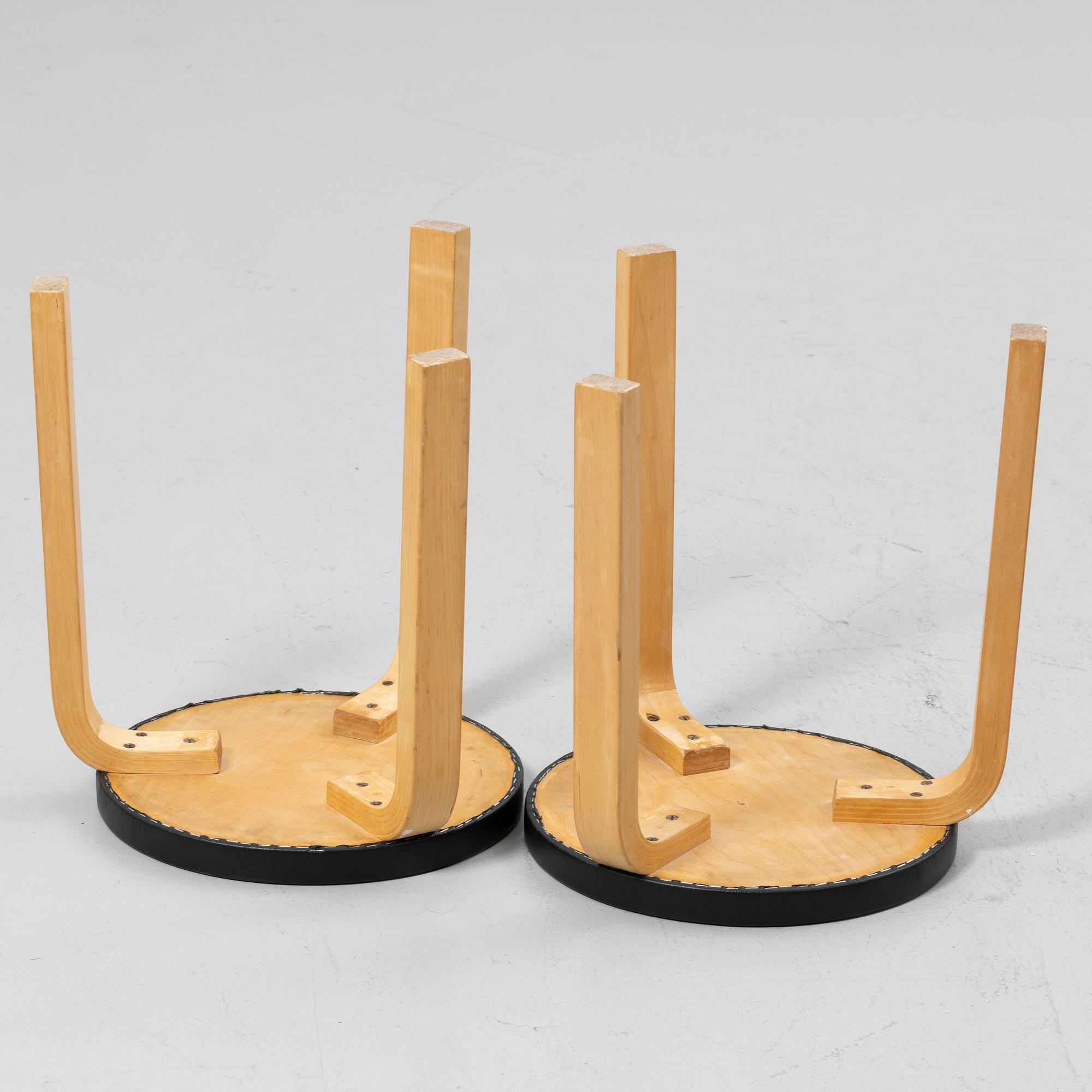 Alvar Aalto, Stools, a pair, Artek.