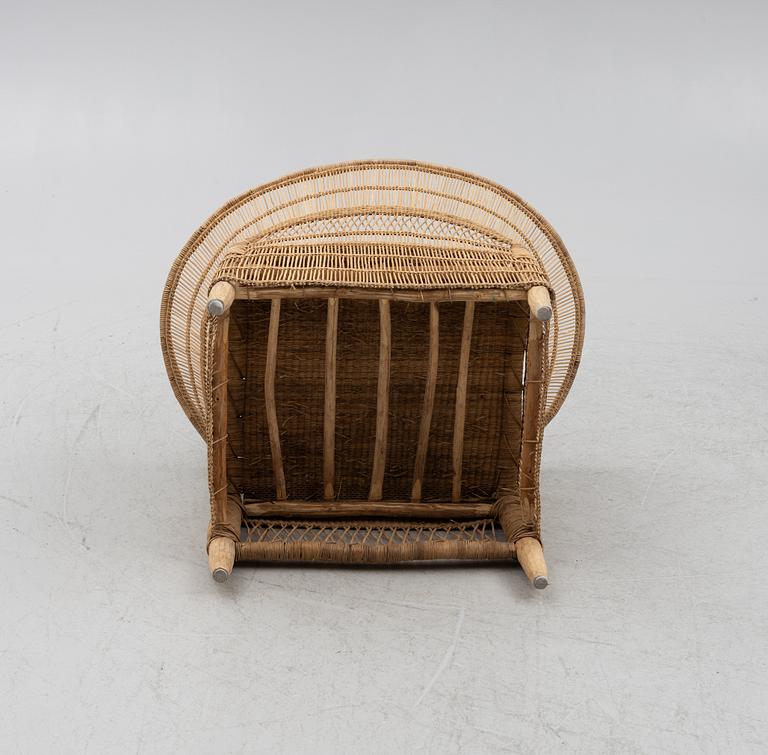 Armchair, rattan, second half of the 20th century.