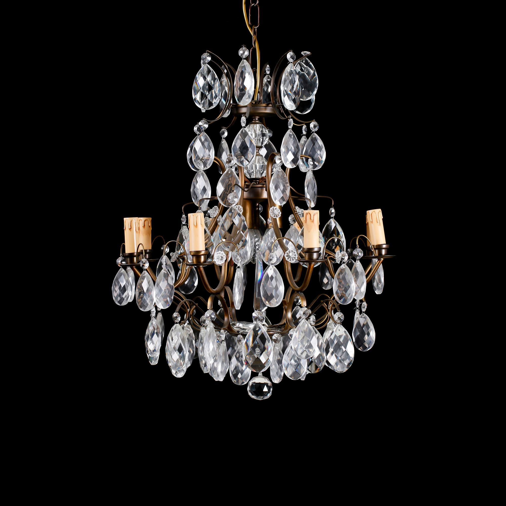LJUSKRONA, barockstil, Reijmyre, 1900-talets andra hälft. Höjd ca 66 cm.