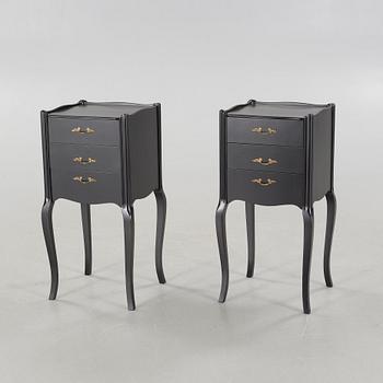 A pair of rococo style bedside tables from the second half of the 20th century.