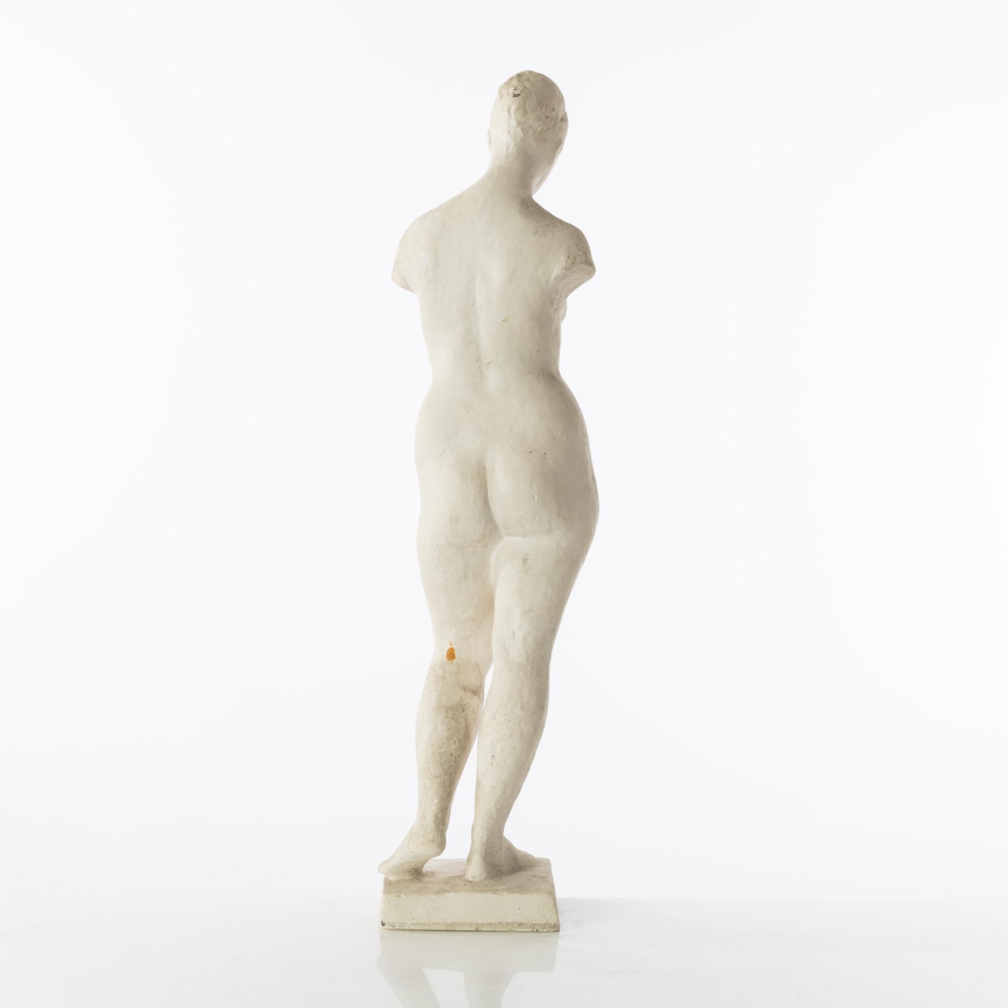 Gudmar Olovson, skulptur. Gips. Osignerad. Höjd 59 cm, längd 14 cm.
