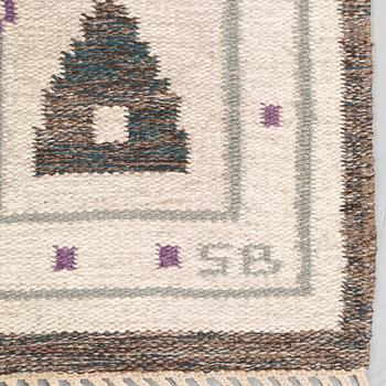 CARPET. "Timglas". Flat weave. 231 x 170,5 cm. Signed SB.