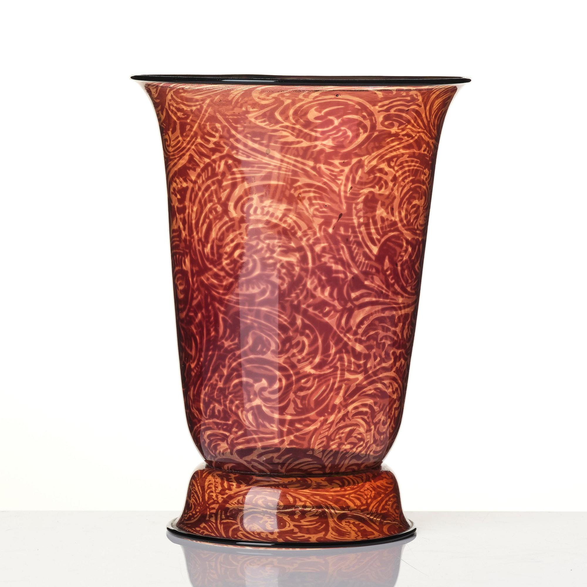 Edward Hald, a graal glass vase, Orrefors, 1921.