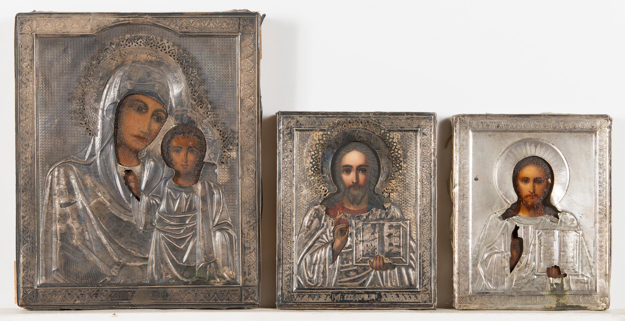 Three early 20th century  Russian icons.