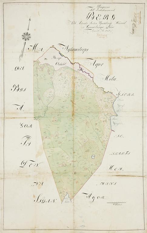 KARTA, handkolorerad, dat 1815.