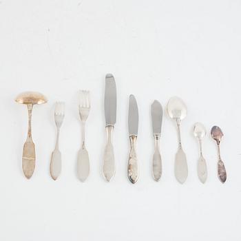 A 148-piece silver cutlery service, 'Tornedal', various makers, Sweden, 1930-75.