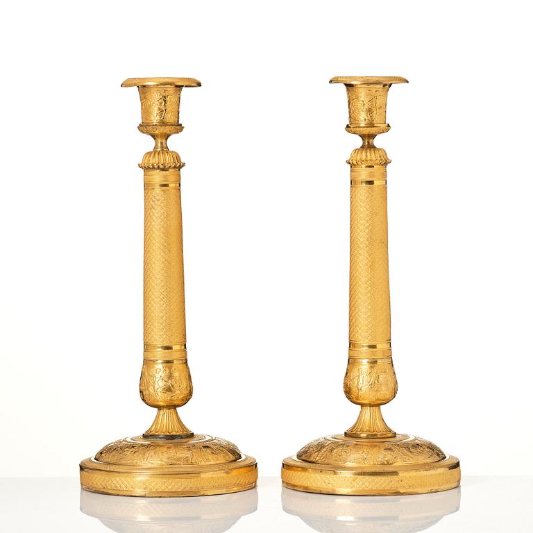 A pair of Russian Empire candlesticks.