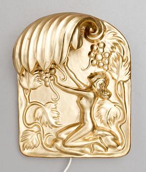 VÄGGLAMPA, gips, 1900-talets andra hälft.