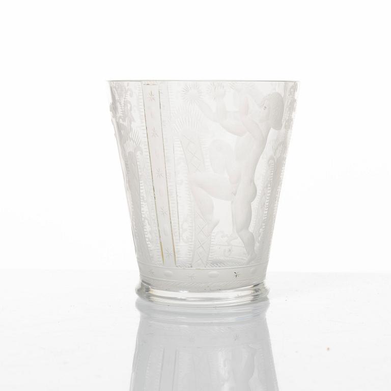 Edward Hald, bägare, Orrefors, 1926.