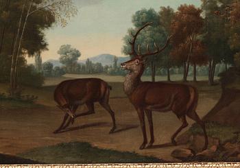 Johann Elias Ridinger Tillskrivna, Landskap med jägare.