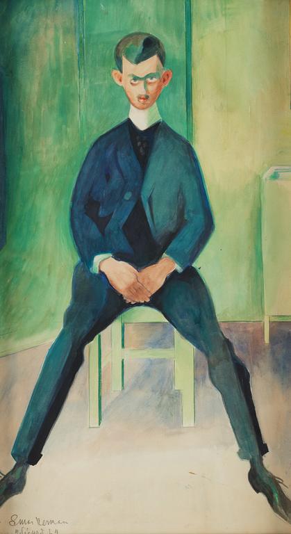 Einar Nerman, akvarell, signerad.