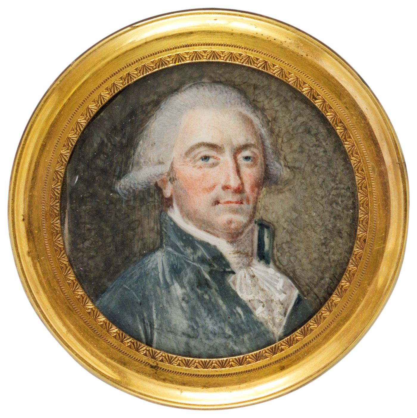 Peter Adolf Hall, Man iförd blå frack.