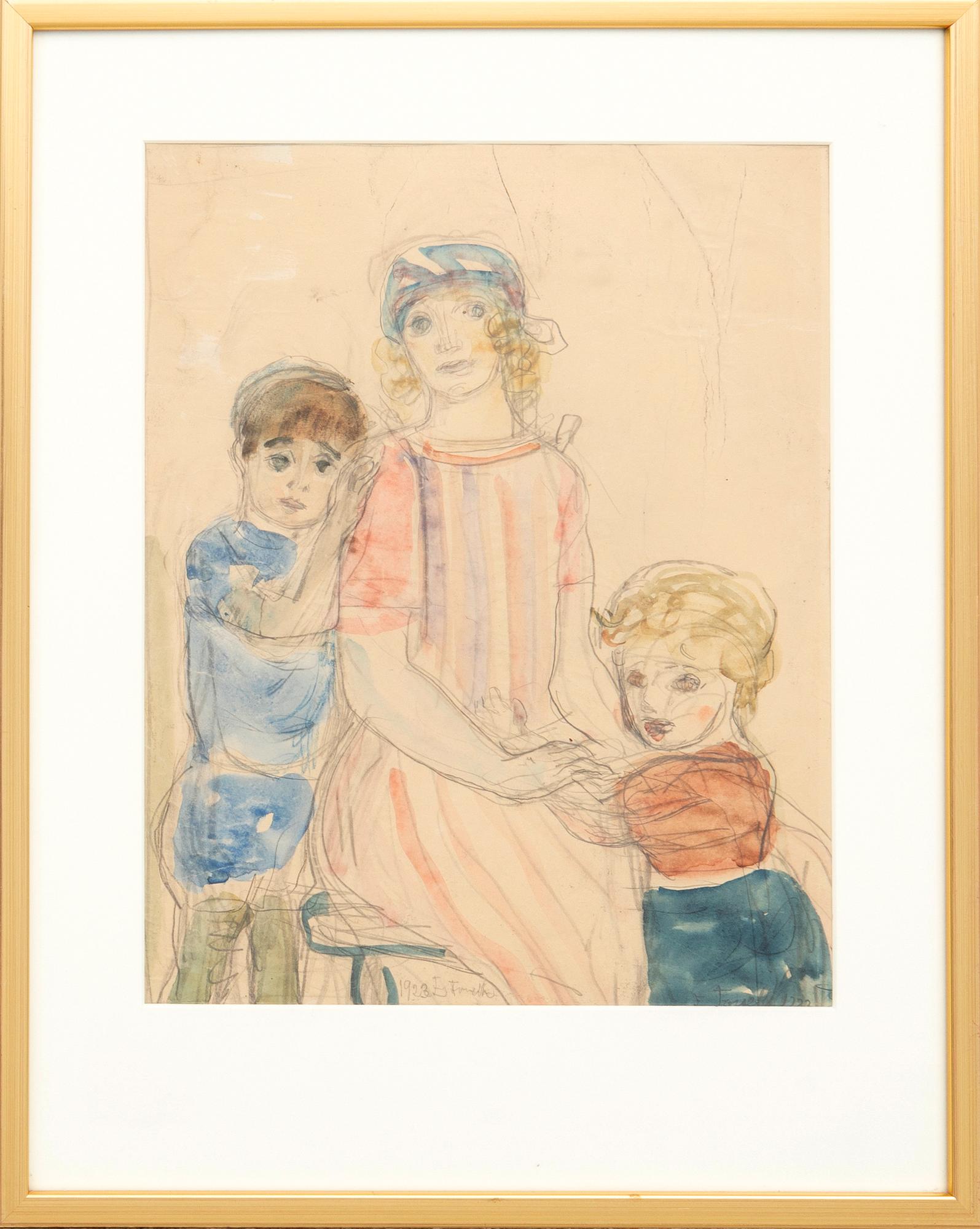 "Mother and the boys" (Lasse, Irma and Olle).