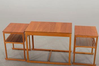 A NEST OF 3 TABLES "SLÄDEN" BY CARL MALMSTEN, Sweden.