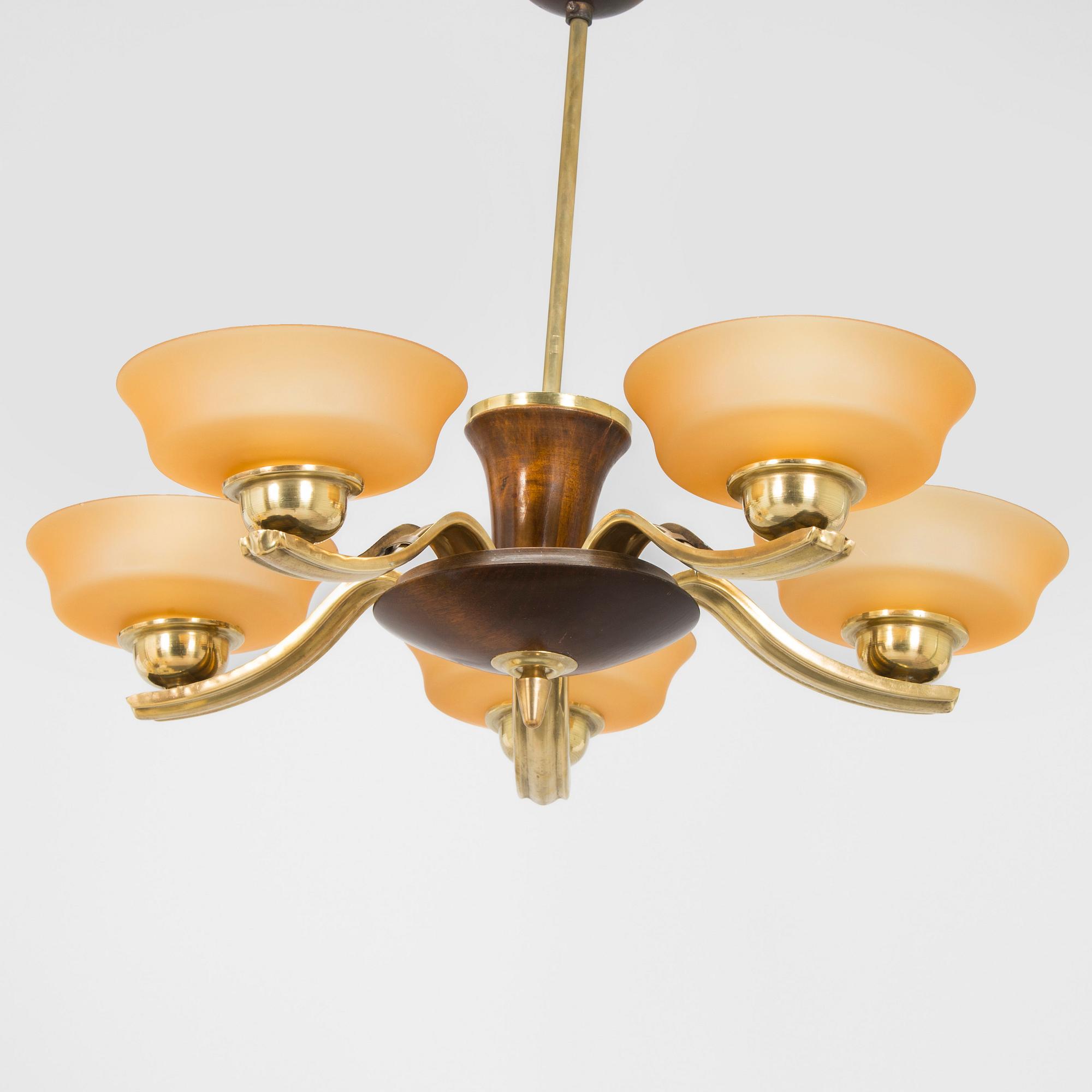 Paavo Tynell, taklampa modell 1256/5, Taito, 1930-tal.