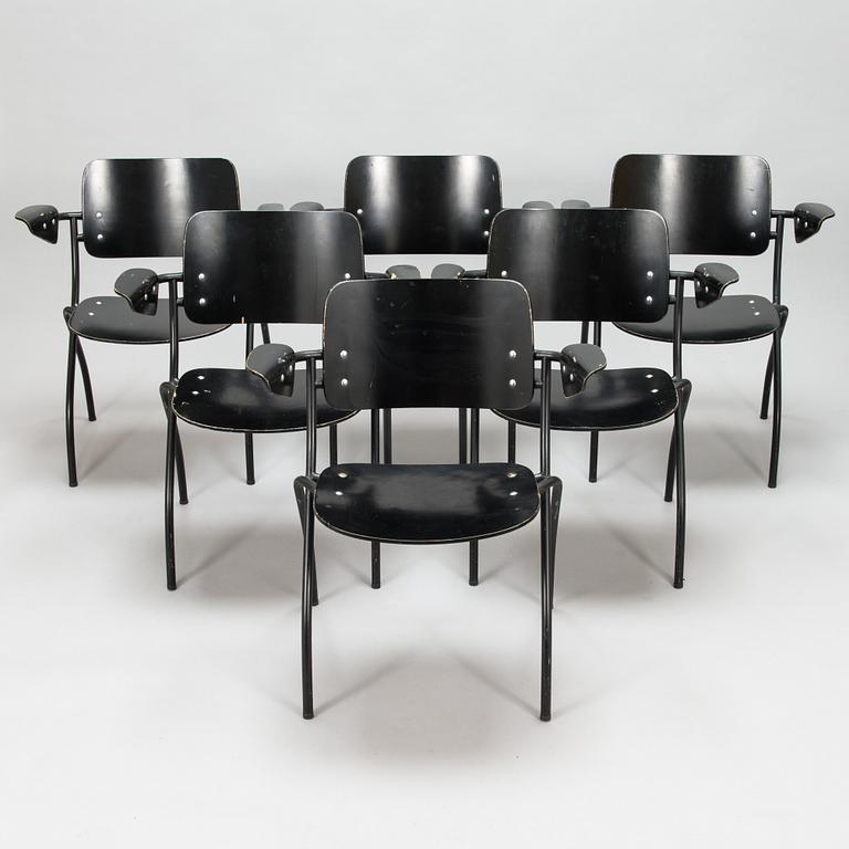 Ilmari Tapiovaara, six mid-20th-century 'Nana' armchairs for Merva.