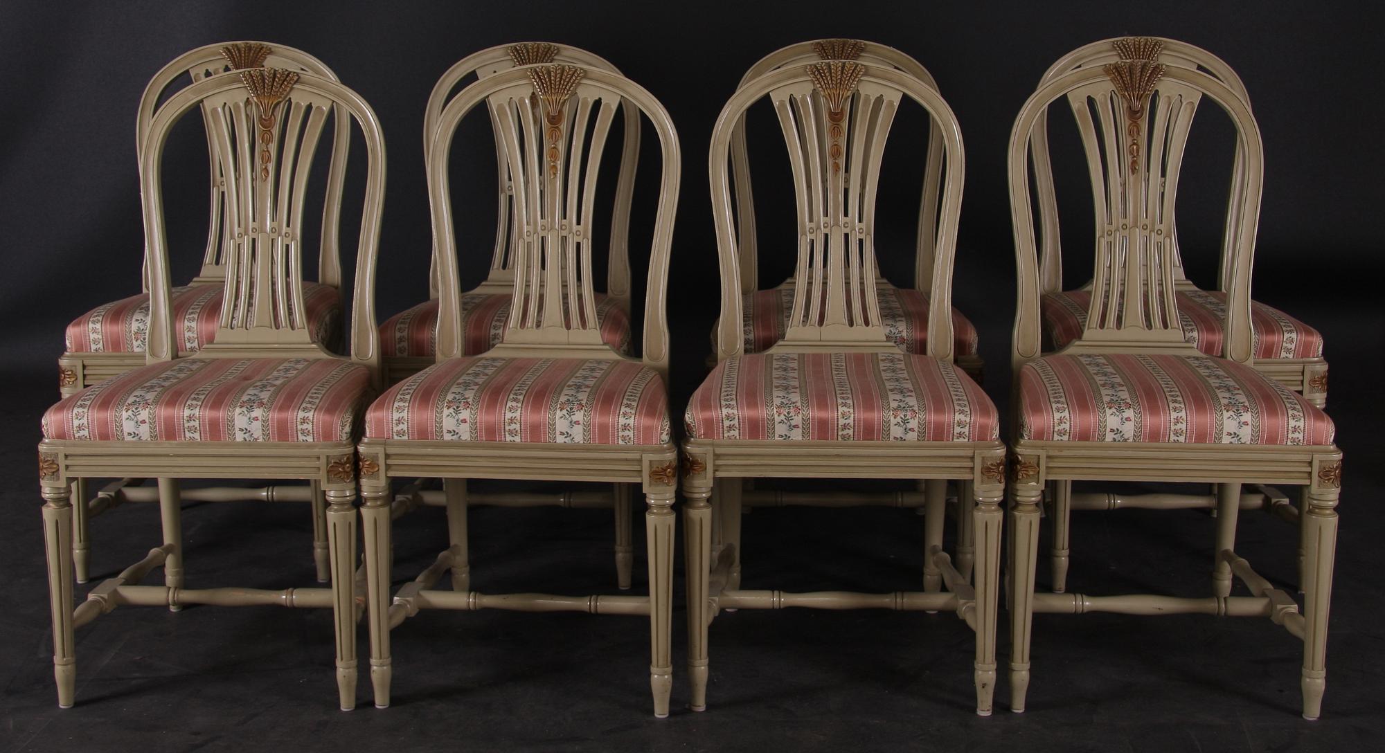 MATSALSGRUPP, 10 delar. Gustaviansk stil, 1900-talets andra hälft.