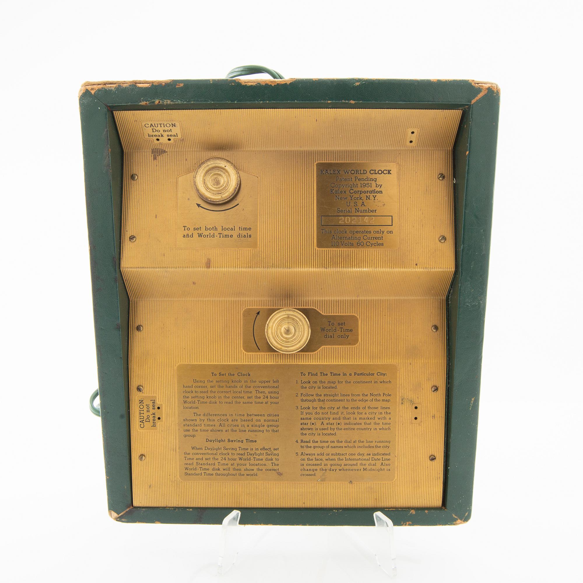 Kalex World Clock USA 1950s/60s.
