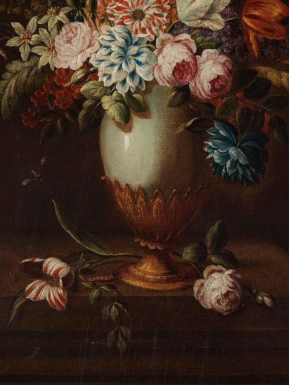 Jean Michel Picart Attributed to, Still life with flowers i a vase.