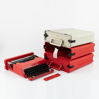 Ettore Sottsass, three 'Valentine' typwriters, Olivetti, Italy.