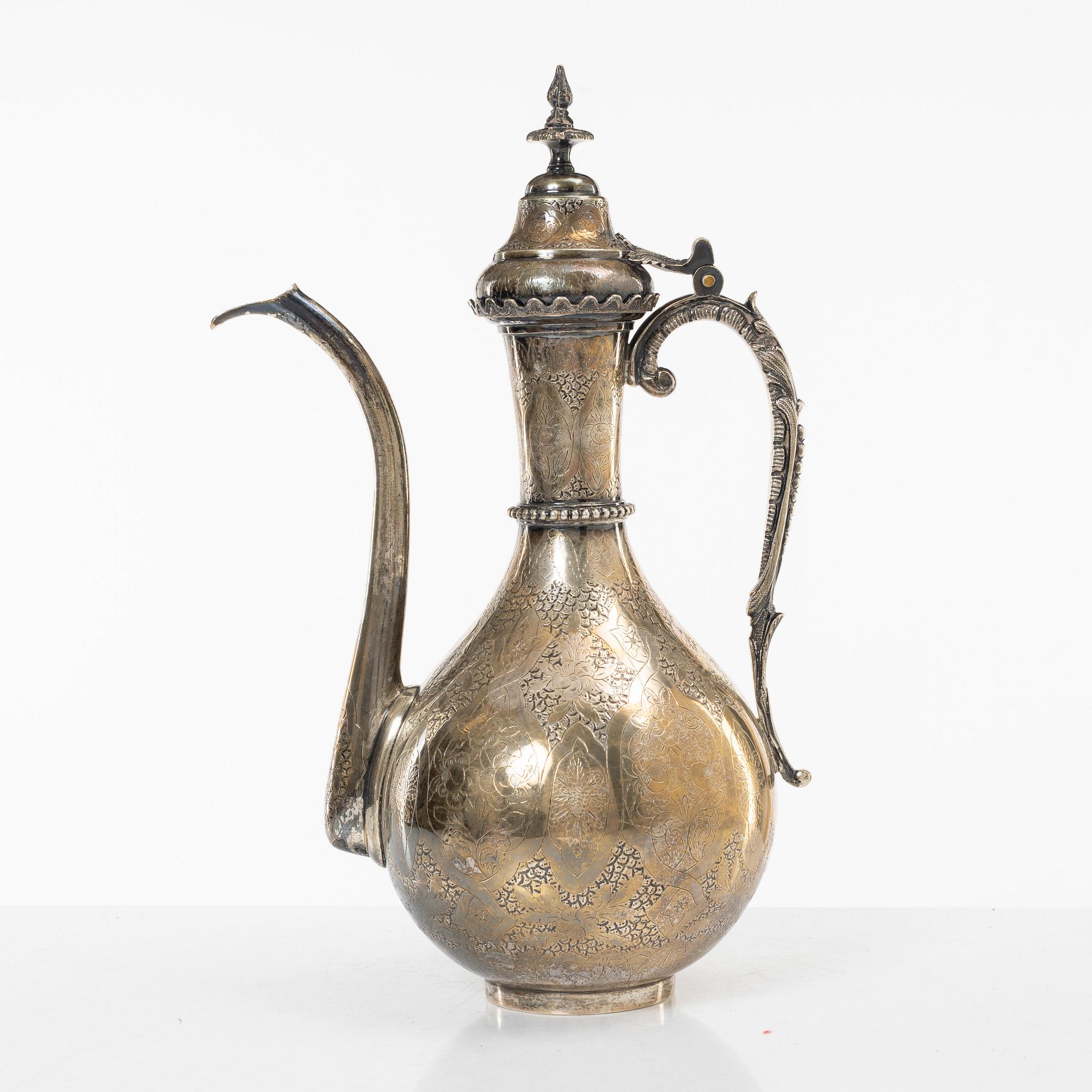 An Ottoman Empire silver pot, circa 1900.