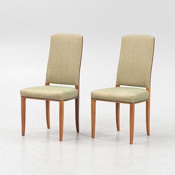 Carl Malmsten, six 'Gustavus' walnut chairs, Åfors, second part of the 20th Century.
