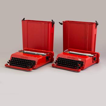 Two 'Valentine' typewriters by Ettore Sottsass, 1969.