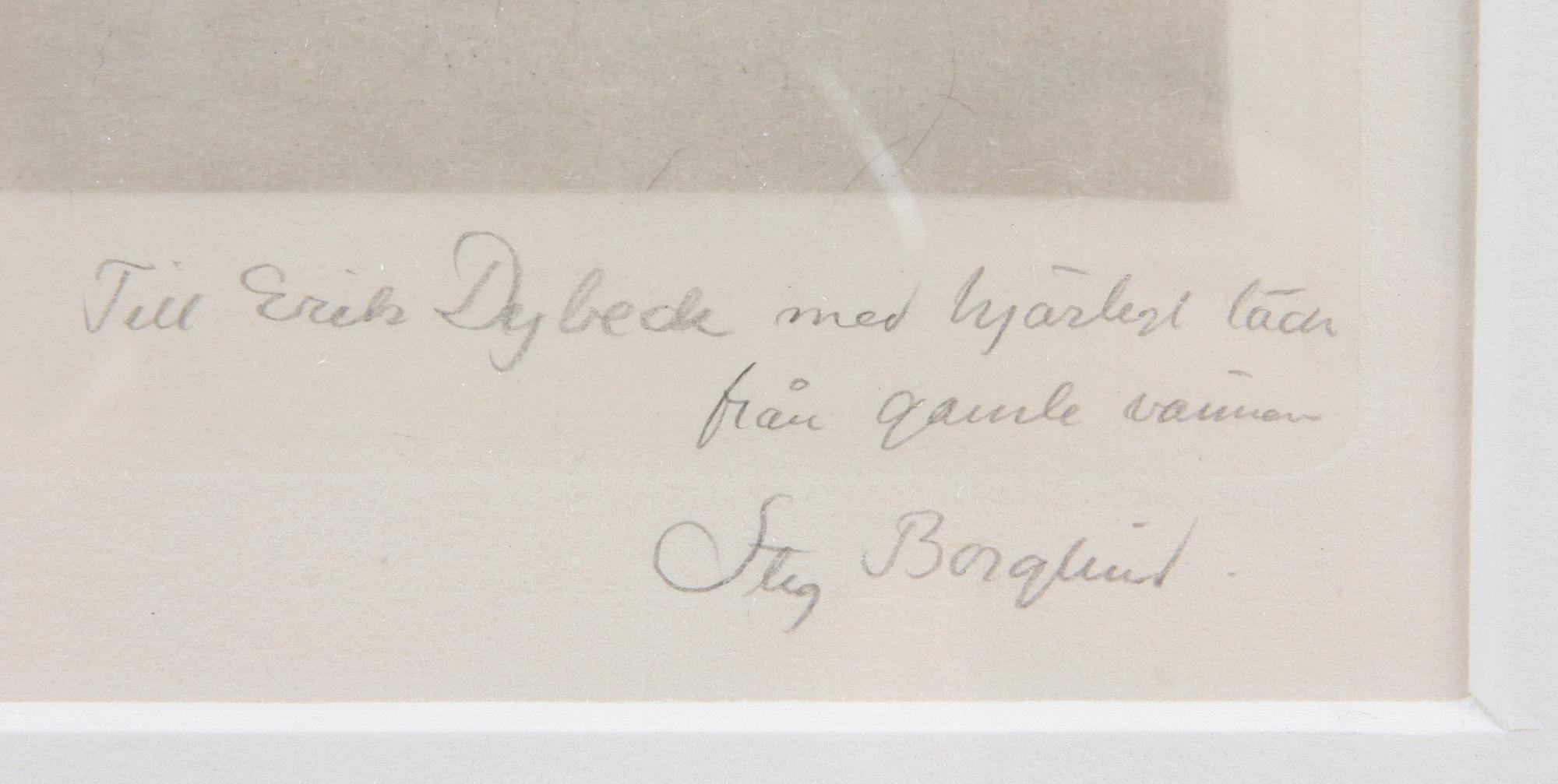 STIG BORGLIND, etsning, sign.