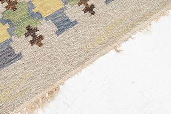 Judith Johansson a carpet, "Höstkastanj", flat weave, c. 242 x 167 cm, signed JJ.