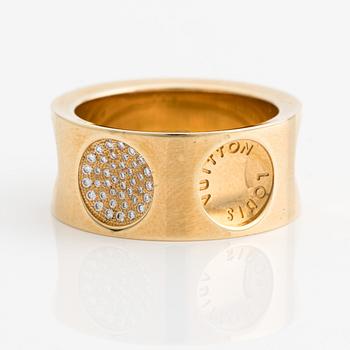Louis Vuitton, an 18K gold 'Empreinte' ring with diamonds.
