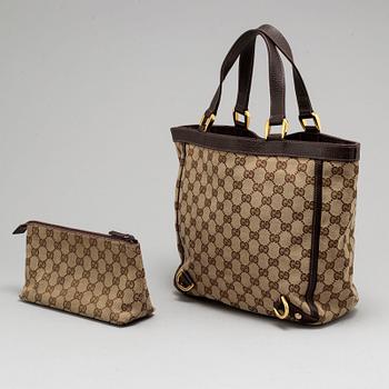 GUCCI, väska och necessär.