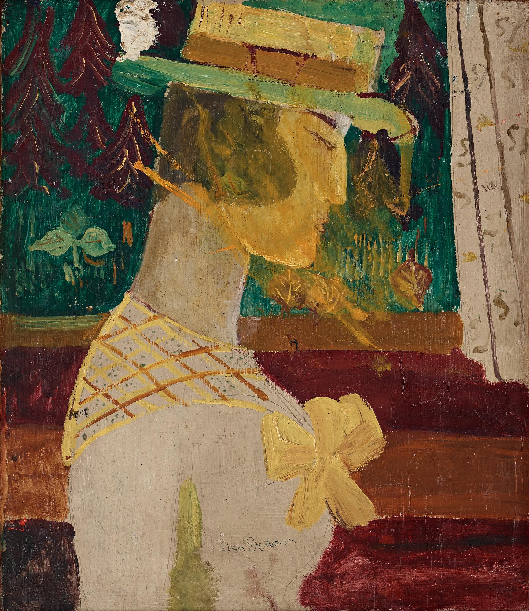 Sven X:et Erixson, A woman with a yellow bow.