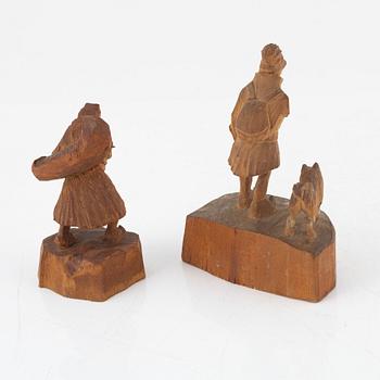 Martin Stenström, a group of six carved wood figurines.